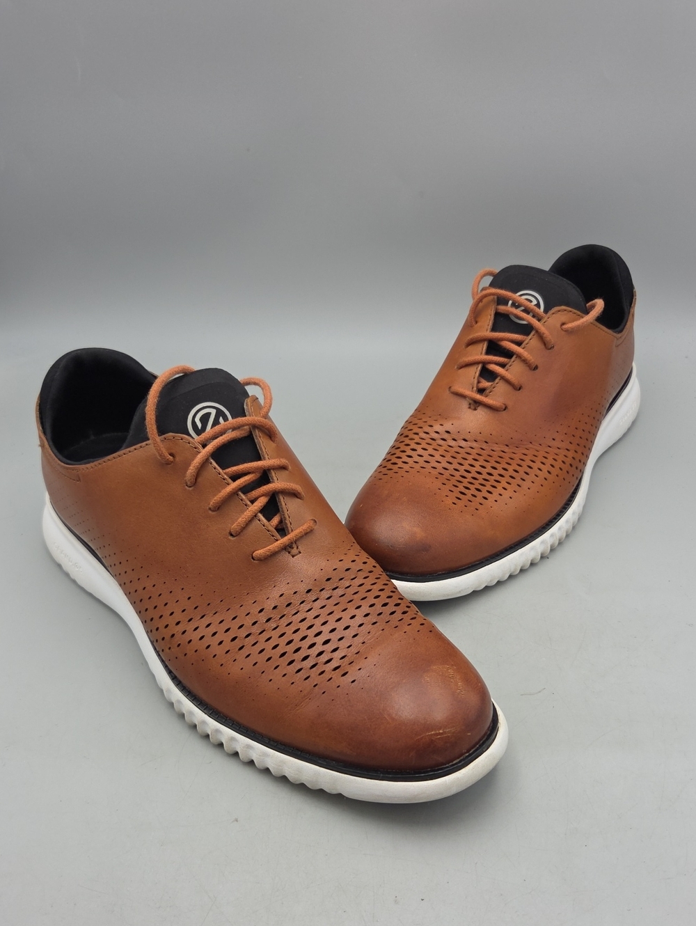 Cole Haan Men's 2. Zerogrand Laser Wing Oxford British Tan-Ivory Shoes Men 10.5